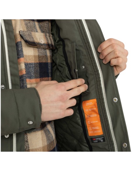 Révolution - Manteau mi-long vert homme