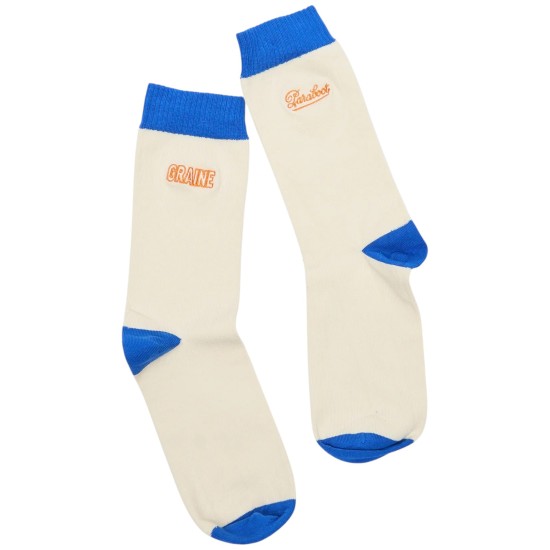 Graine Clothing x Paraboot - Chaussettes écru et bleu