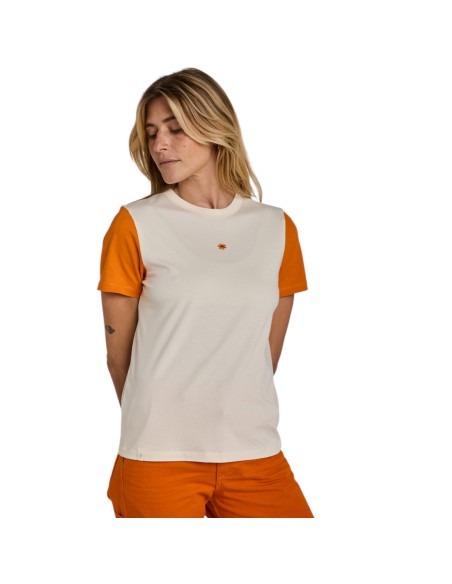 Graine Clothing - T-shirt écru et orange avec défaut