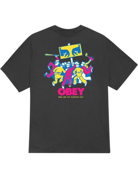 OBEY - T-shirt anthracite impression bagarre