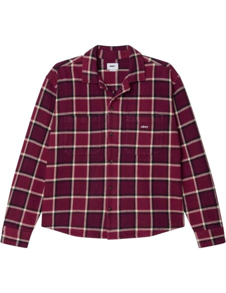 OBEY - Veste chemise rose à carreaux