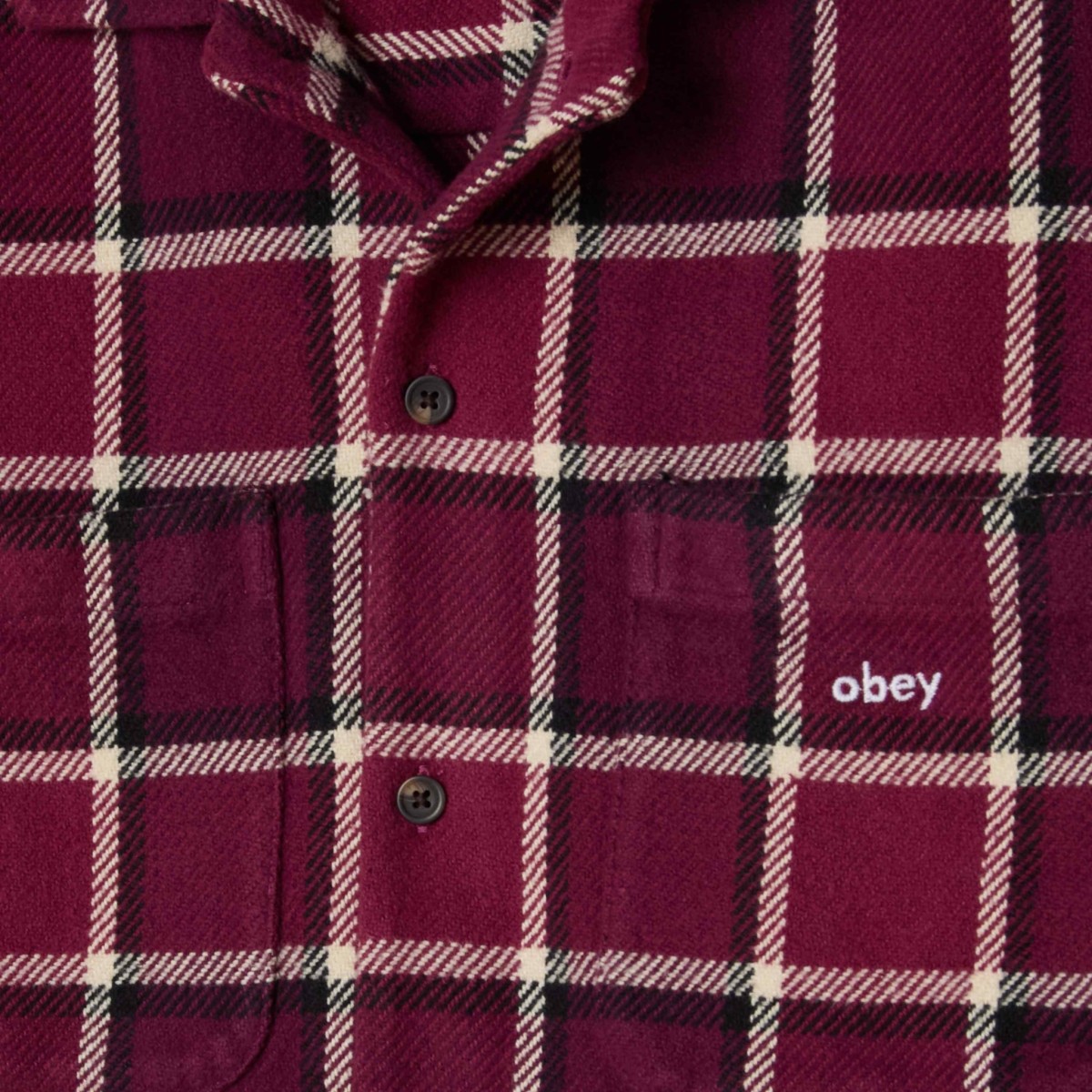 OBEY - Veste chemise rose à carreaux