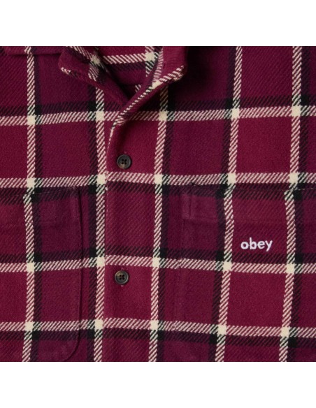 OBEY - Veste chemise rose à carreaux