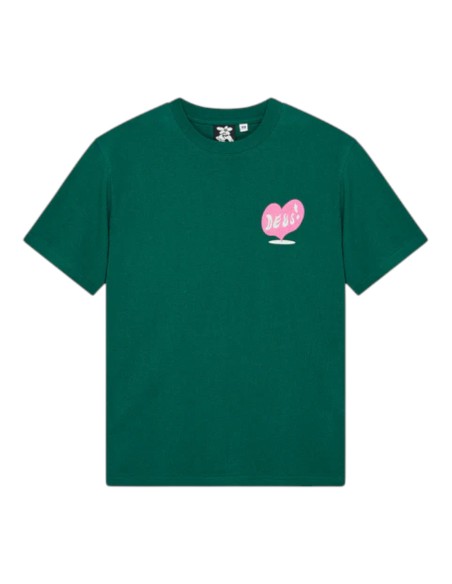 Deus Ex Machina - T-Shirt vert impression coeur