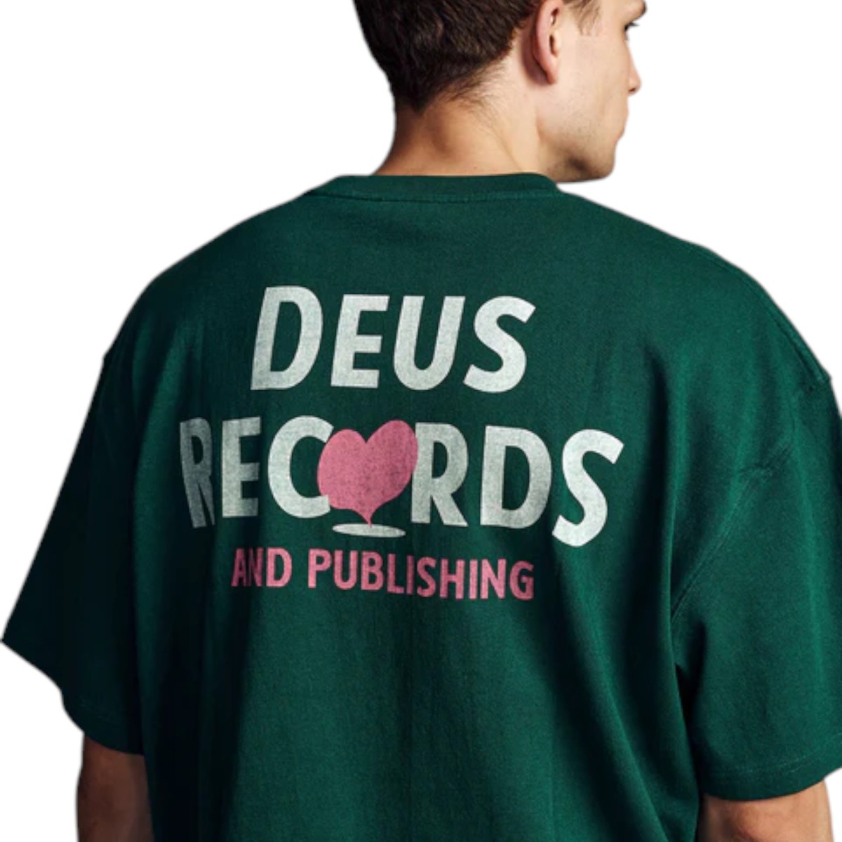 Deus Ex Machina - T-Shirt vert impression coeur