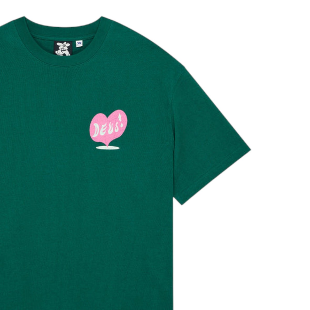 Deus Ex Machina - T-Shirt vert impression coeur