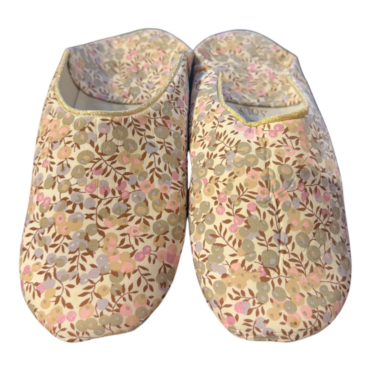 Souk Souk | Babouches blanches motifs myrtilles