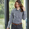 Chemise femme en coton à petits carreaux personnalisable